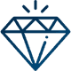 Icon representing core values with a diamond